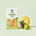 OSULLOC Kombucha Apple Pine — Apple Pine box beside pineapple and a green apple.