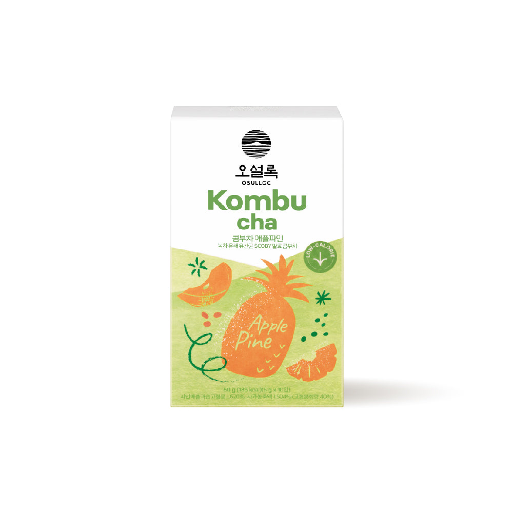 OSULLOC Kombucha Apple Pine — White-and-green Apple Pine box on white.