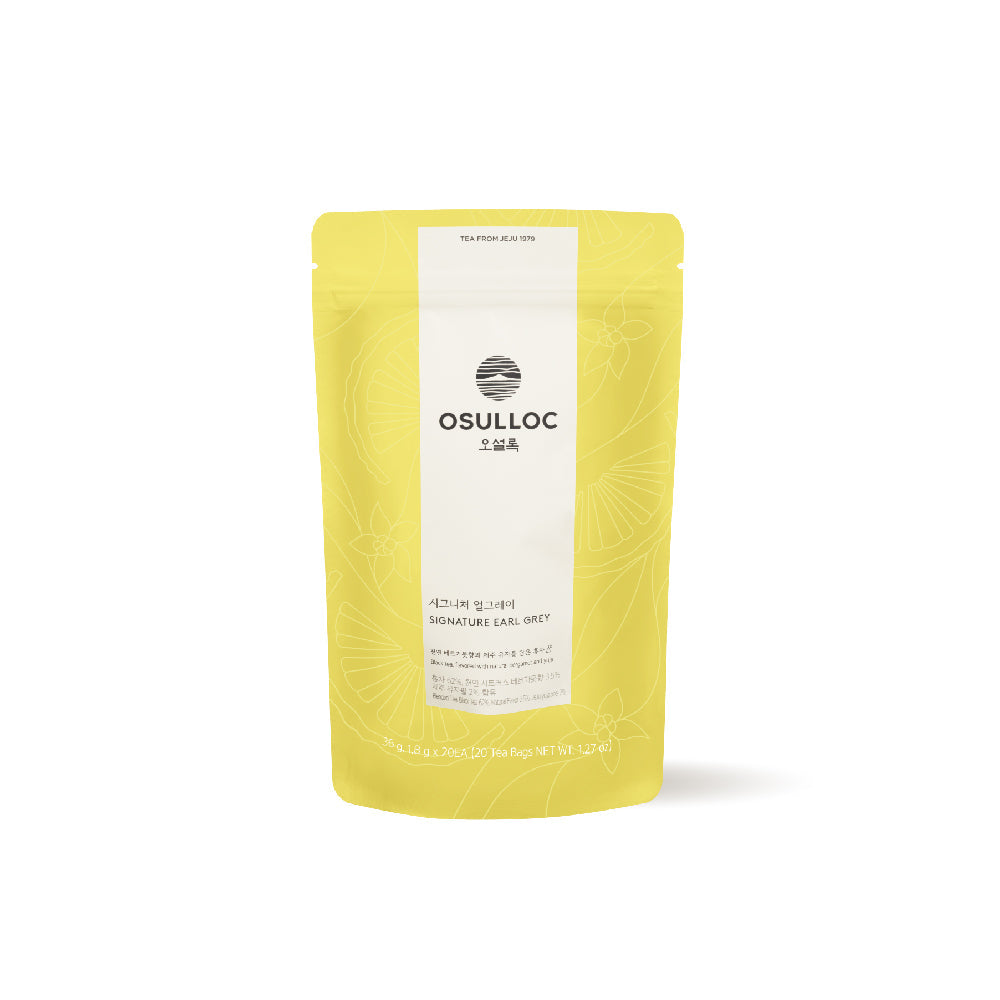 OSULLOC Signature Earl Grey — Yellow pouch with a cream label on a white background.