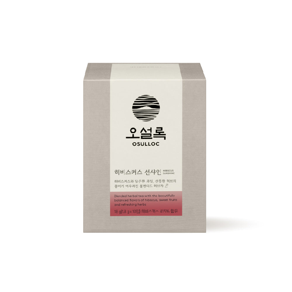 OSULLOC Hibiscus Sunshine — Grey-and-white box with a red label on white.