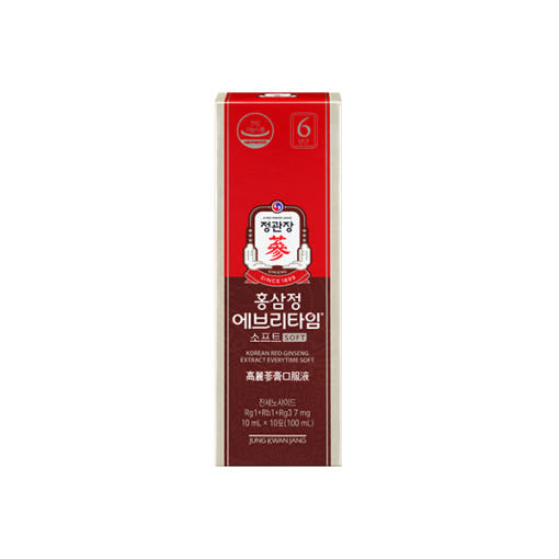 Jung Kwan Jang EveryTime Soft — Tall red EveryTime Soft inner carton on white.