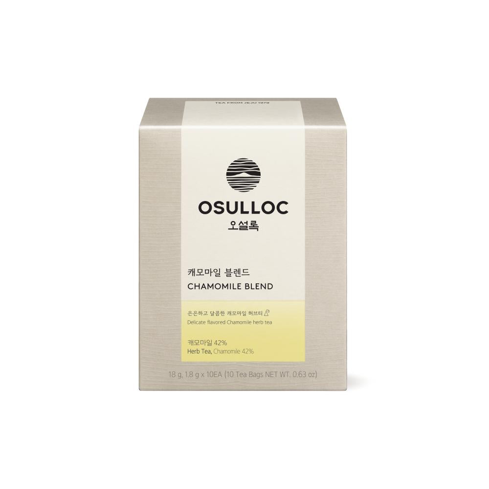 OSULLOC Chamomile Blend — Cream-and-grey box with a pale yellow label on white.