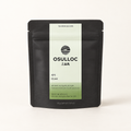 OSULLOC Sejak loose leaf green tea, 40 g in a black resealable pouch on an ivory background.